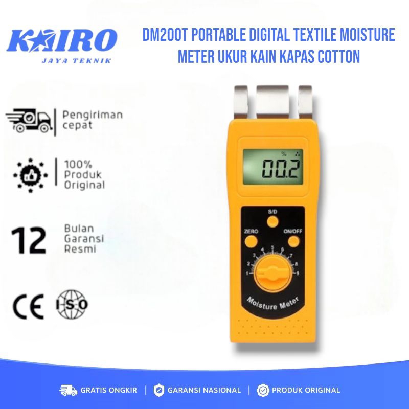 Jual DM200T Portable Digital Textile Moisture Meter ukur kain kapas ...