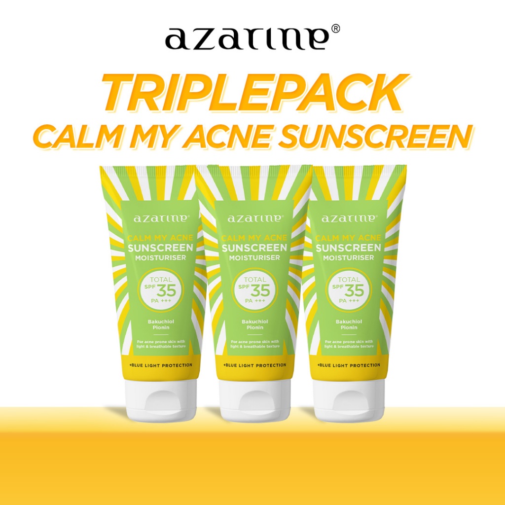 Jual [3 PCS] Azarine Triplepack Calm My Acne Sunscreen / [3 PCS ...