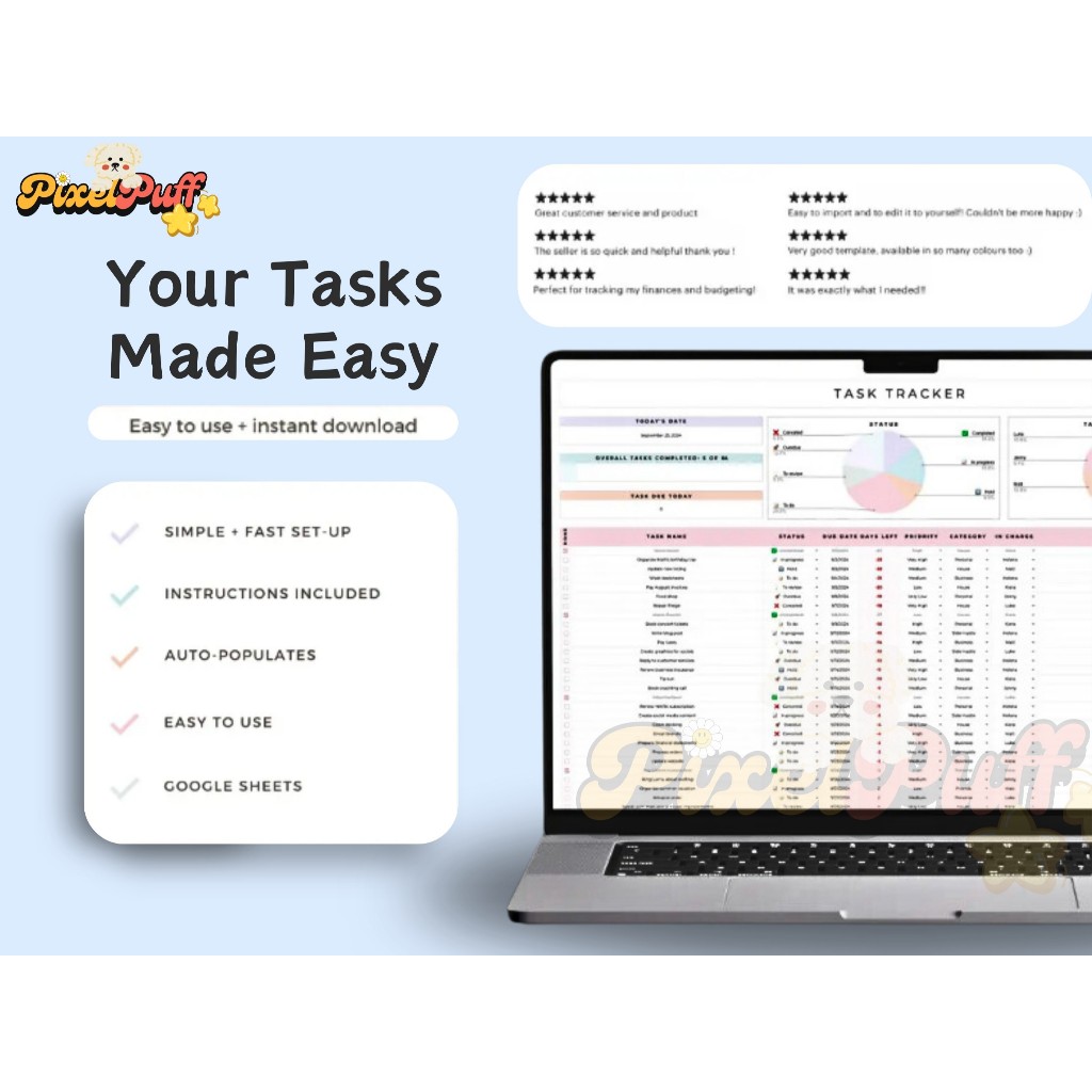 Jual Template To-Do List: Task Planner Digital untuk Google Sheets ...