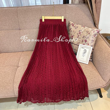 Rok (BRUKAT) Plisket Wanita Pleated Skirt Rok Brukat Rok Pesta Rok Borkat Premium