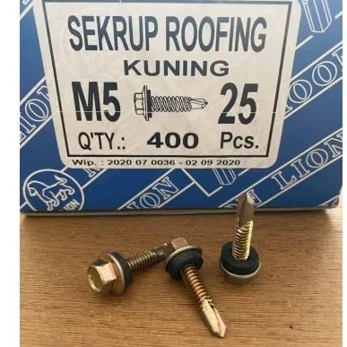 Jual [ISI PERBOX] Roofing Kuning Moon Lion M5/ Sekrup Roofing/ baut ...