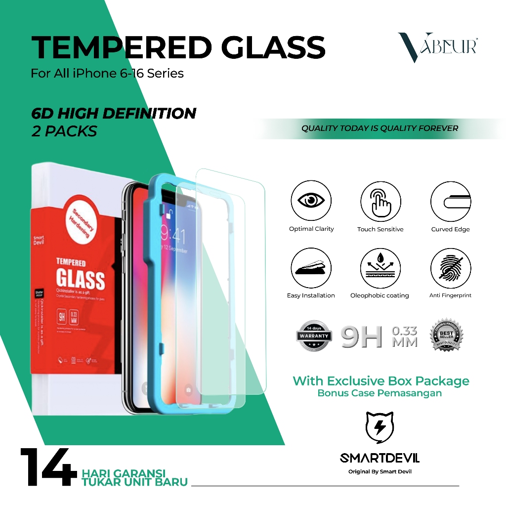 Jual Original Smart Devil Tempered Glass bening clear iPhone SE2020 7 8 ...