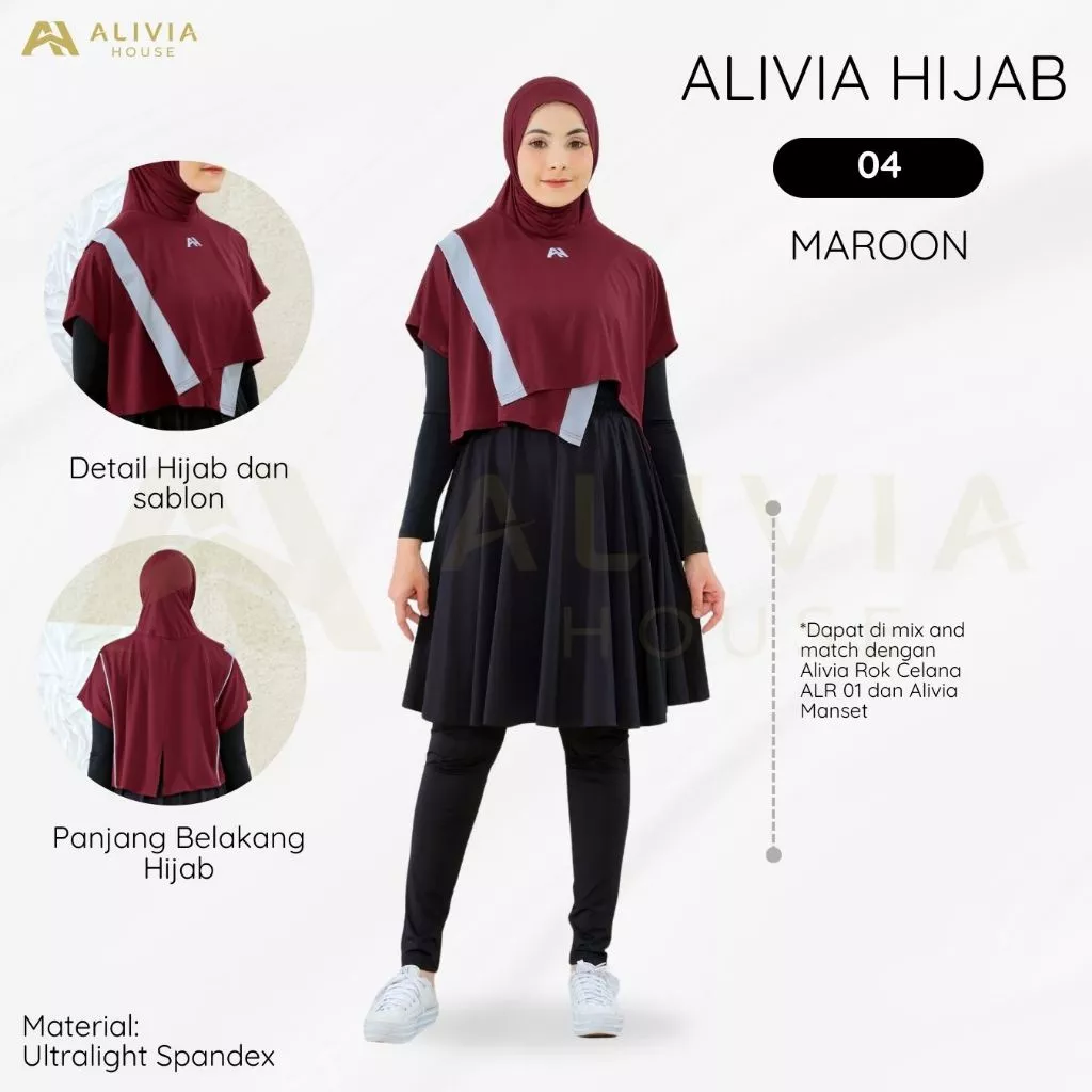 Alivia Hijab 04 - Rompi Instan Crop Olahraga Wanita Terbaru dan Sport Kekinian
