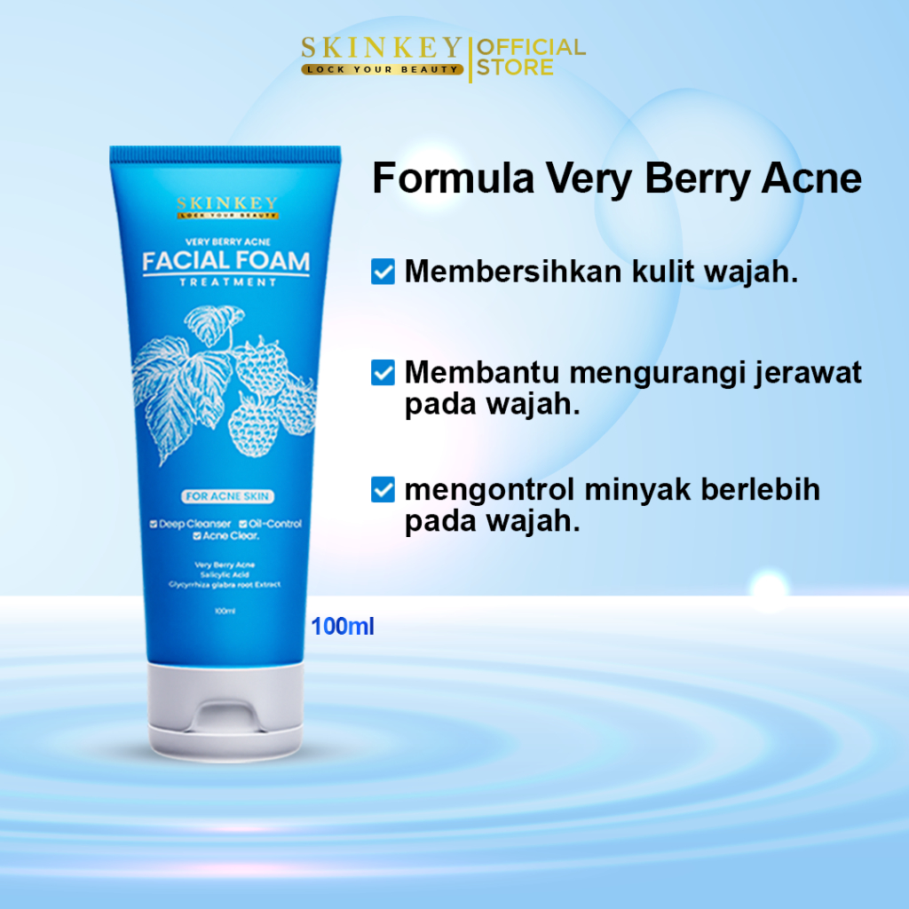 Jual SKINKEY VERY BERRY FACIAL FOAM ACNE TREATMENT | Shopee Indonesia