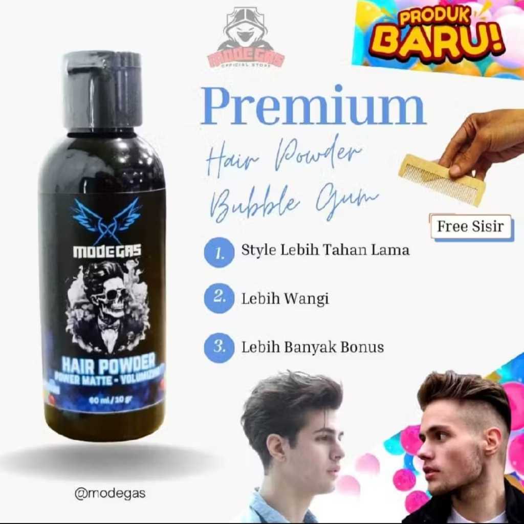 Jual DC 60 ML MODE GASS HAIR POWDER AROMA BUBBLE GUM - GAYA RAMBUT PRIA ...