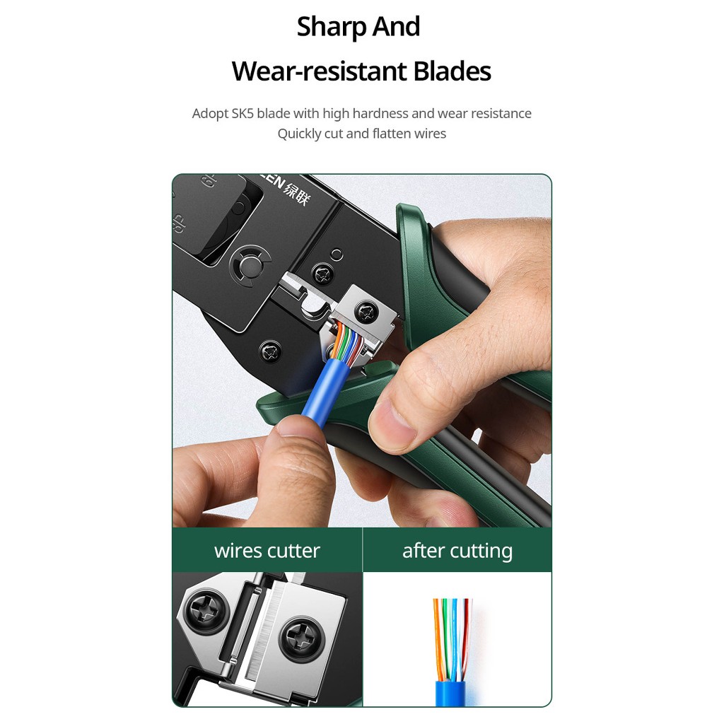 Jual UGREEN Tang Crimping Tool RJ45 RJ11 LAN Network Tank Criming Tang ...