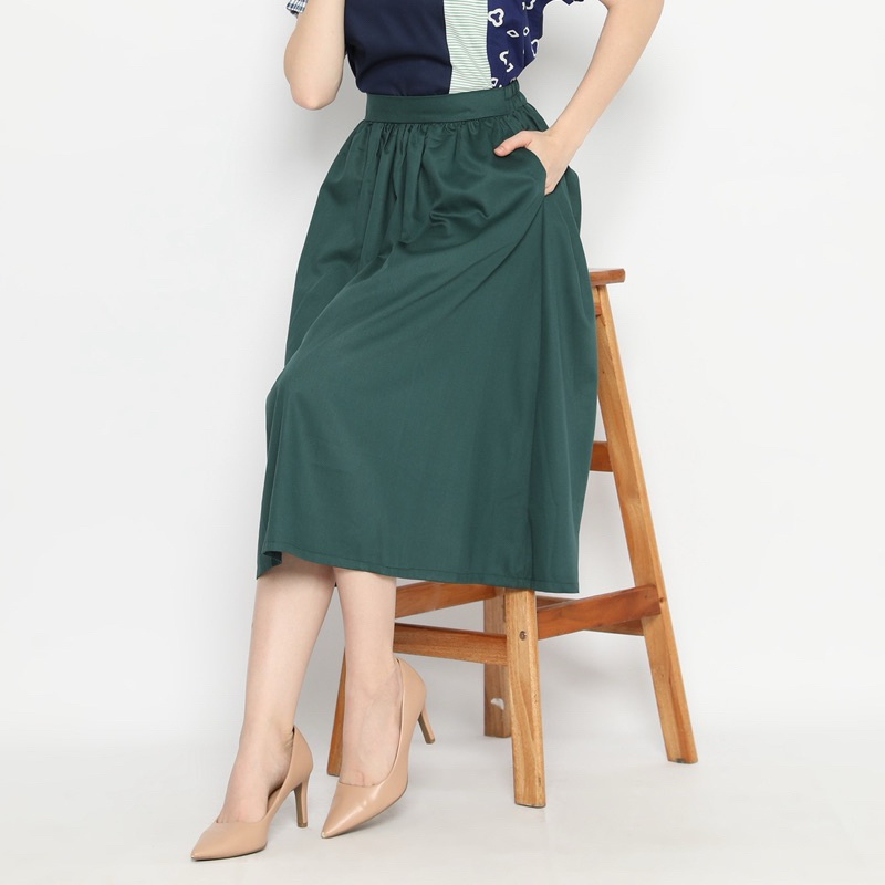 Jual SIMPLE 8 Kimiko Skirt Plain Bawahan Rok Midi Polos Kerja Wanita ...