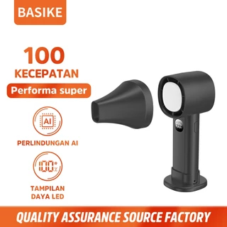 (HOT)BASIKE Kipas Angin Portable Mini 5000mAh 100 Speed Type C Rechargeable LCD Cooler Silent Kecil