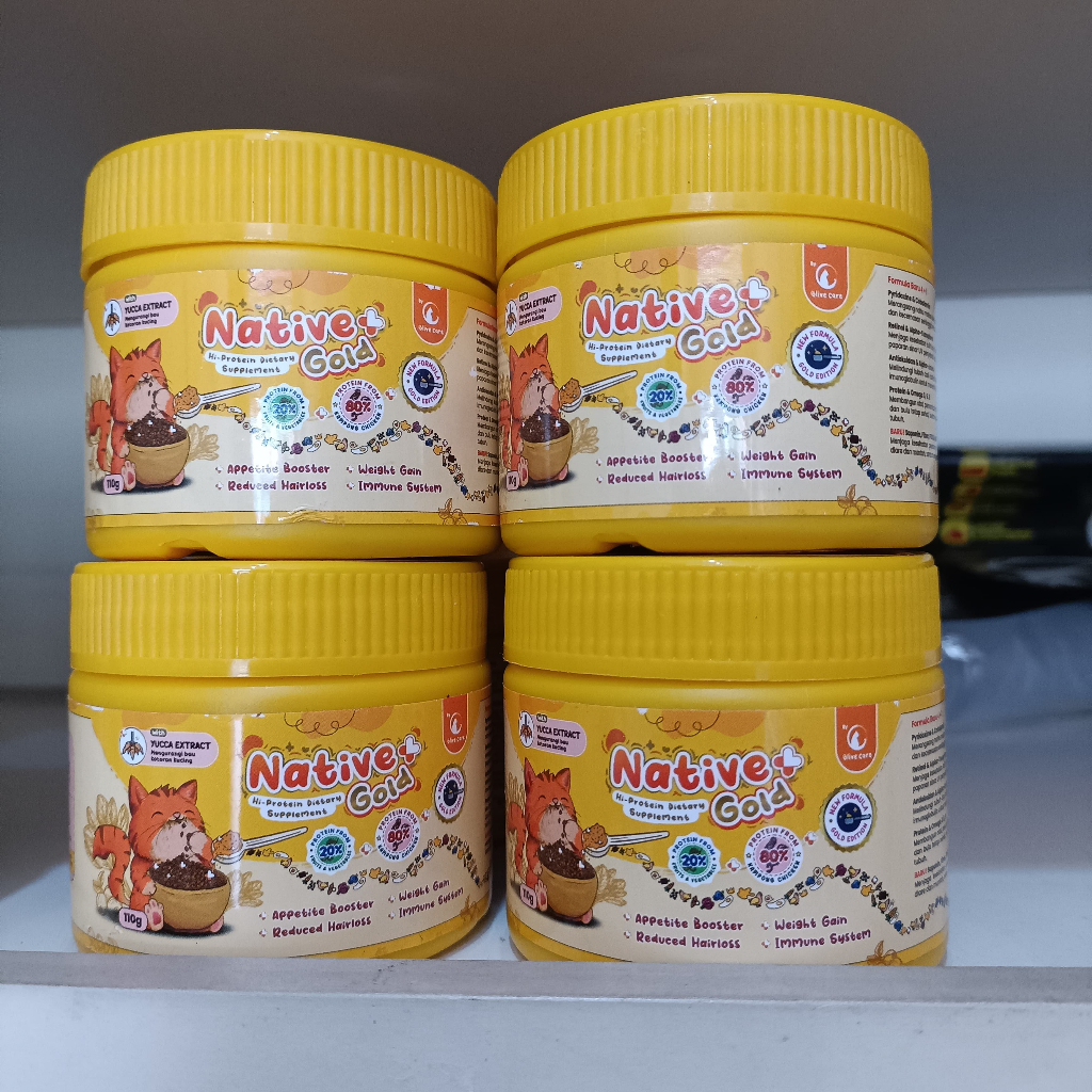 Jual Olive Care NATIVE+ Gold Vitamin Kucing 110 gr Protein Tinggi ...