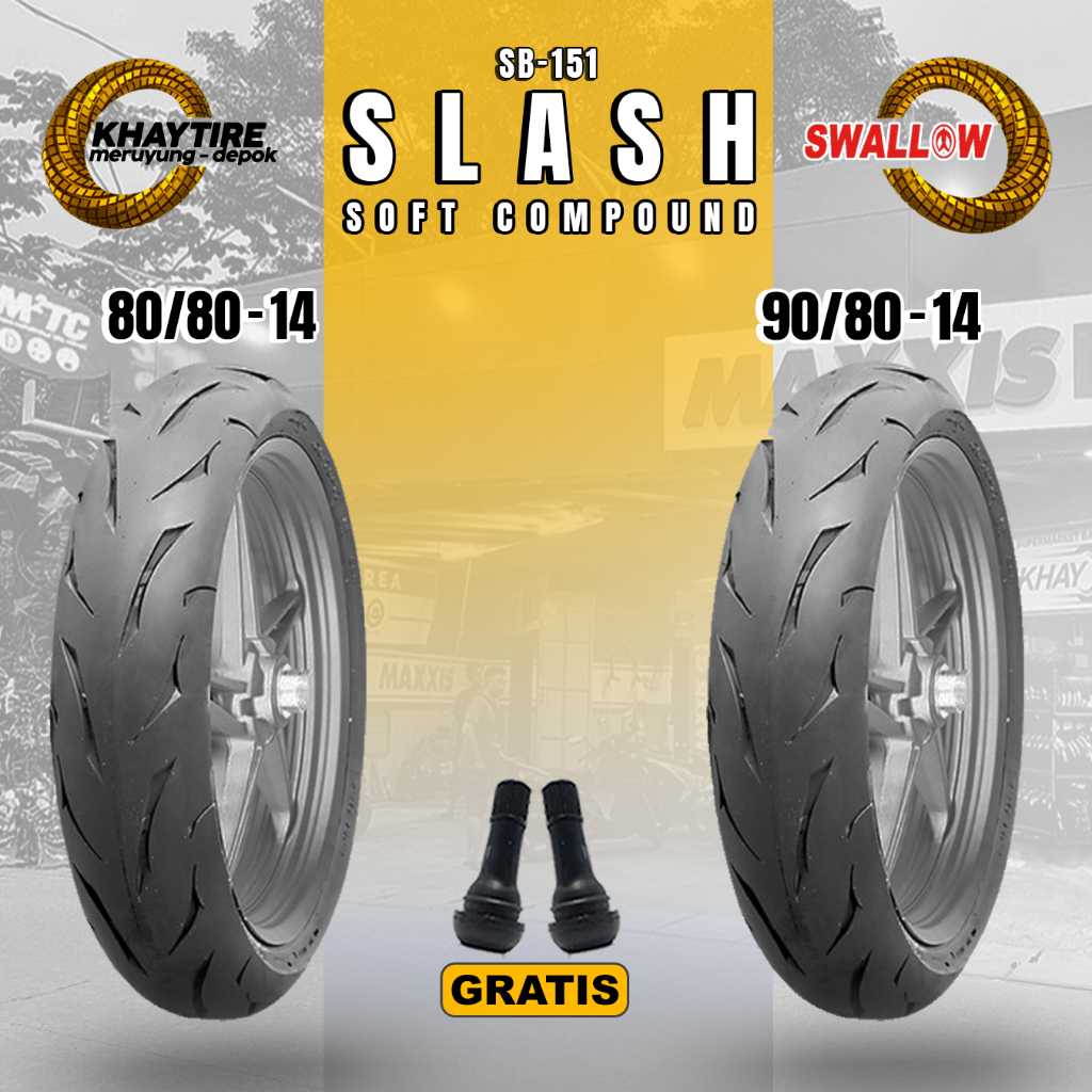 Jual Paket Ban Soft Compound Motor Matic SWALLOW SLASH 80/80-14 + 90/80 ...