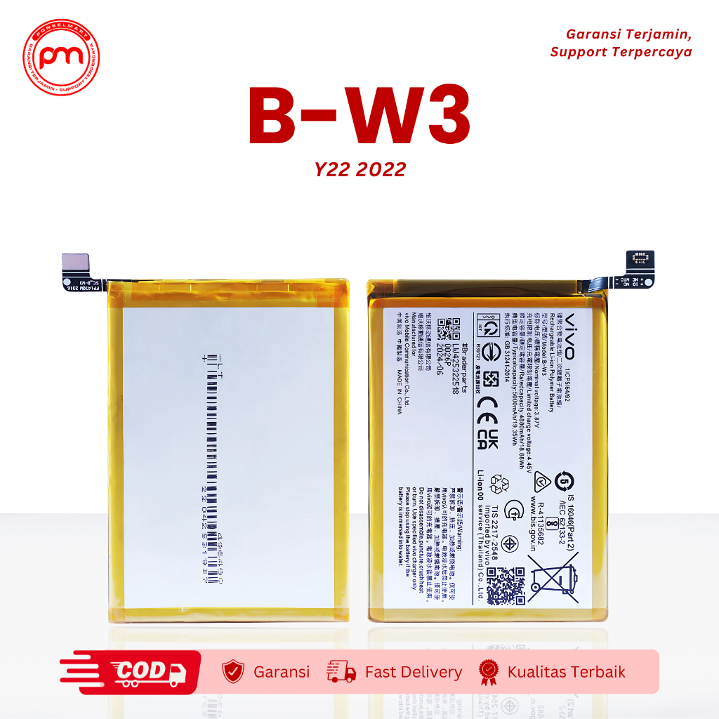 Jual Battery Vivo Y22 2022 BW3 | Shopee Indonesia