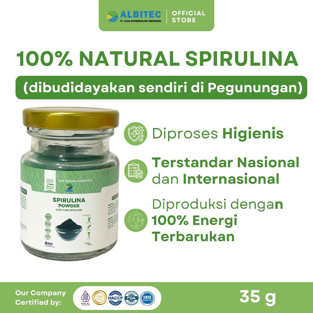 Jual ALBITEC Spirulina Powder 100% Original Spirulina Food Grade ...