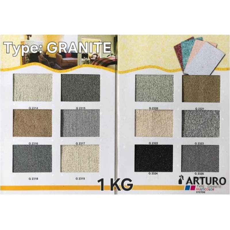 Jual ARTURO Type Granit Kaleng 1kg Cat Texture Multicolor Kemasan ...