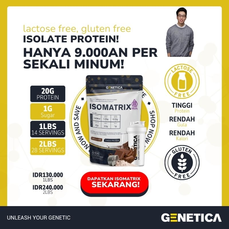 Jual UP Genetica isomatrix 1 LBS 450 Gram Whey Protein Isolate Blend ...