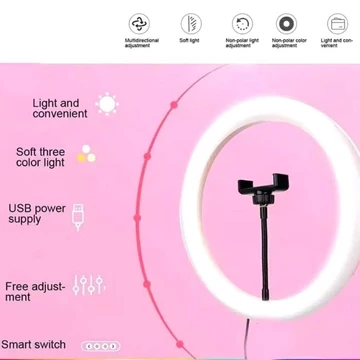 Lampu RingLight 10 Inch 26 Cm Ring Light Live Stream Vlog Make Up