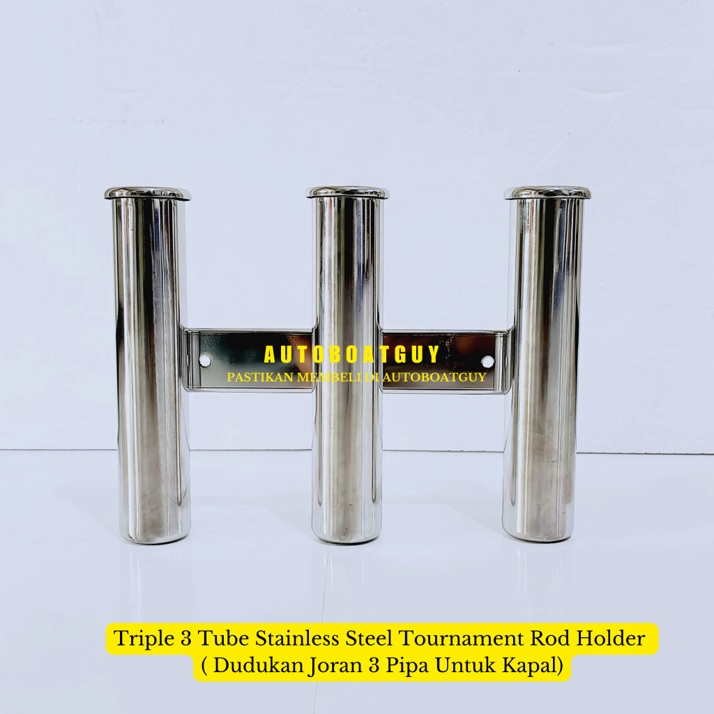 Jual Triple 3 Tube Stainless steel 304 SS304 Tournament Rod Holder ...