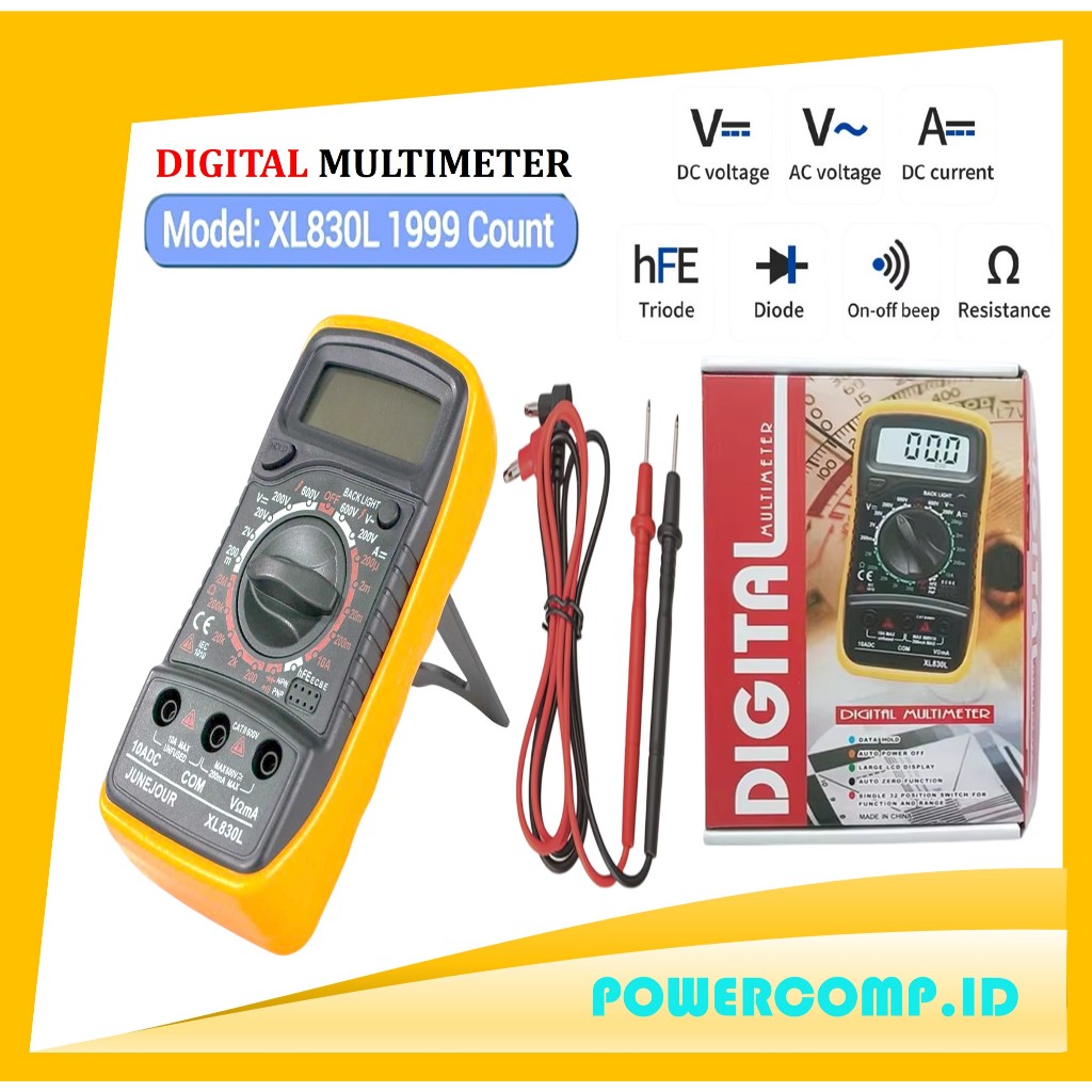 Jual Junejour Multimeter 1999 Count - Multimeter Tester with Test Leads ...
