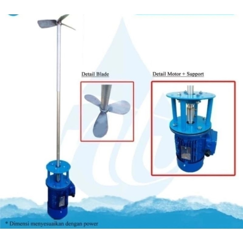 Jual AGITATOR MIXER 1,5kw 2hp 4pole 3phse with Gearbox 100rpm | Shopee ...