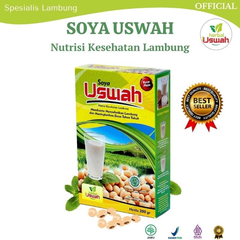 SOYA USWAH - Susu Asam Lambung Nutrisi Kesehatan Lambung Susu Kesehatan mengobati Sakit Maag Asam Lambung GERD Mual Kembung Kesehatan Gangguan Pencernaan - Herbal Uswah