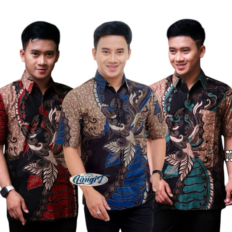 Jual Batik Pria Lengan Pendek Premium BATIK AZIMIL HRB026 motif ...