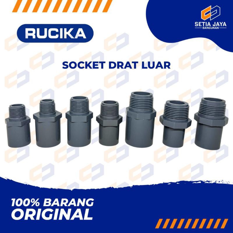 Jual Socket / Sock / Sok Drat Luar Rucika PVC 1/2 / 3/4 / 1 Inch ...