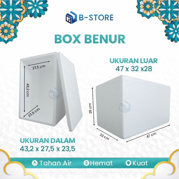 Jual Styrofoam Box / Box Gabus / Box Styrofoam Benur 15 liter 47x31x28 ...