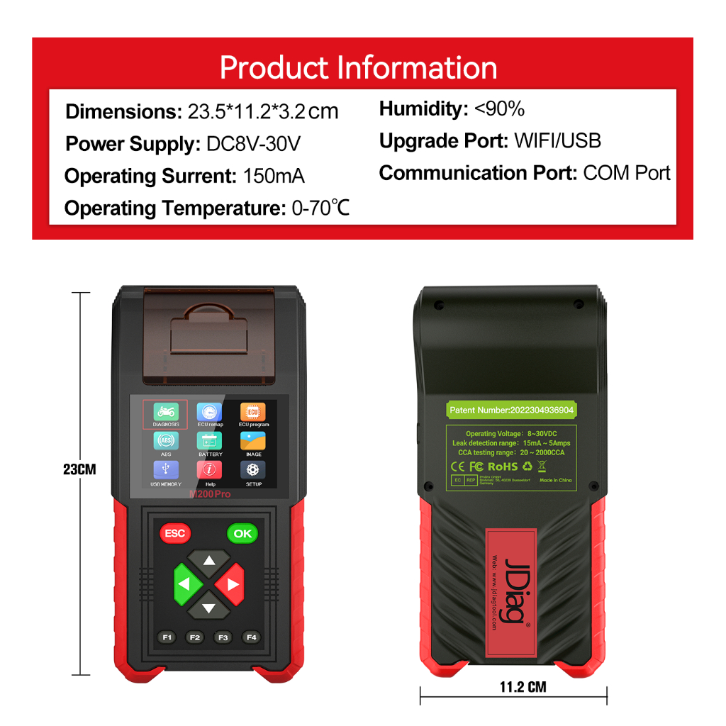 Jual JDiag M200 PRO REMAP Motor Scanner Function Diagnostic Tool ...