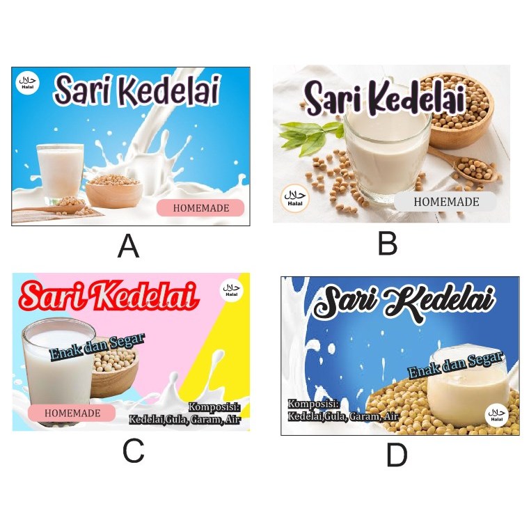 Jual sticker sari kedelai/stiker kedelai/label stiker minuman | Shopee ...