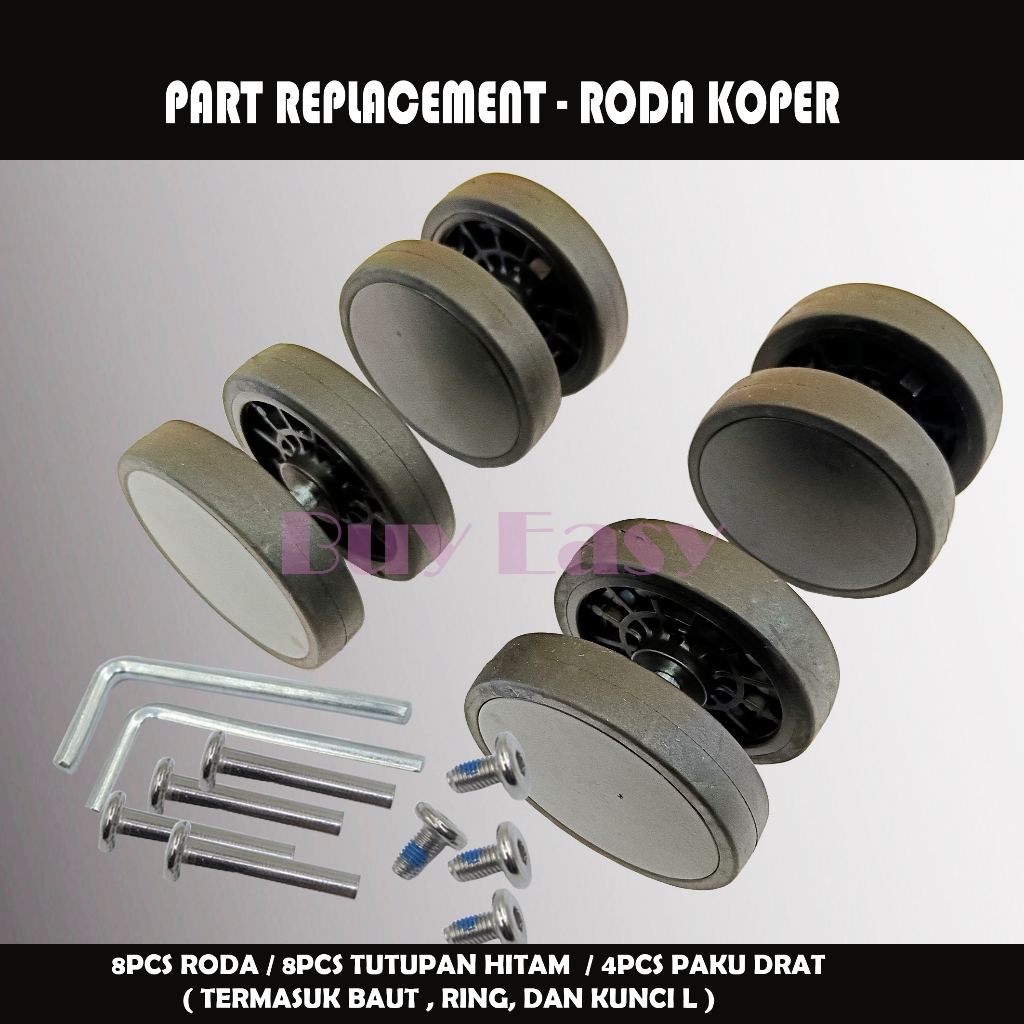 Jual Roda Koper Diameter 55mm | Full Hitam | isi 4 Roda | Gratis Paku ...