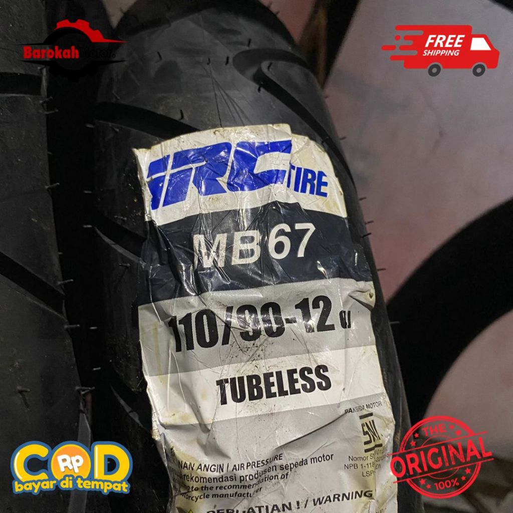 Jual IRC BAN LUAR BELAKANG TUBELESS UKURAN 110/9012 RING 12