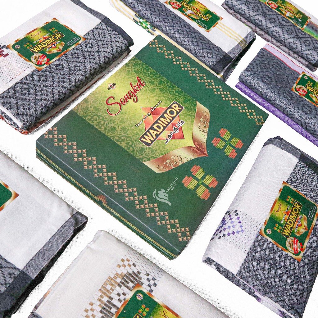 Sarung WADIMOR Motif Songket Melayu 3 Dara Bugis Gerimis Gunungan Hawai Horizon Millenium Rainbow Rembulan