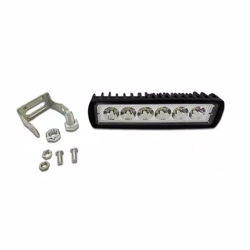 LAMPU LED TEMBAK MOBIL MOTOR 18W CREE SOROT KABUT LED BAR CREE 18 WATT 6 MATA UNIVERSAL