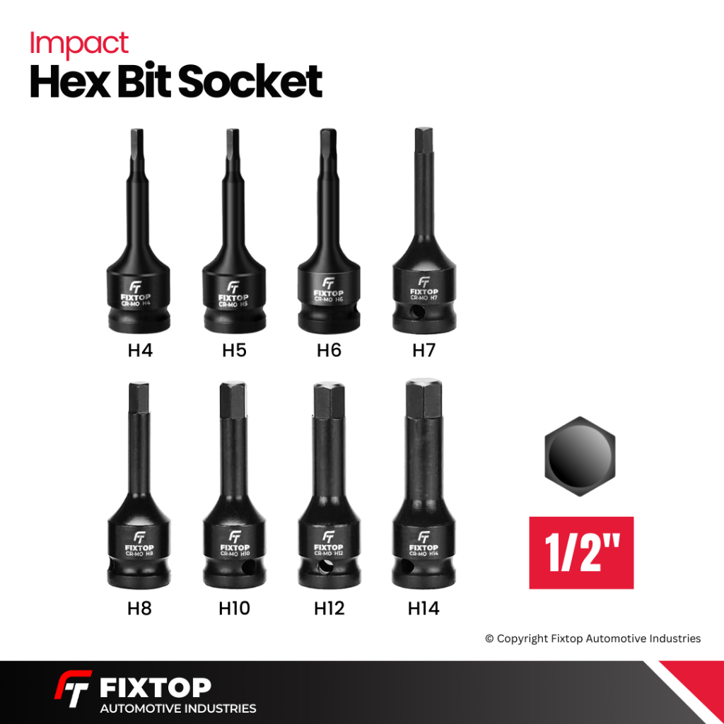 QUARKZMAN 14mm Sechskant Schlagschrauber Bit Steckdose H14 1/2 CR MO Stahl Phosphat Verlängern Sechskantschraubendreher Steckdosenadapter für Auto Mechaniker Arbeitsreparatur Wartung