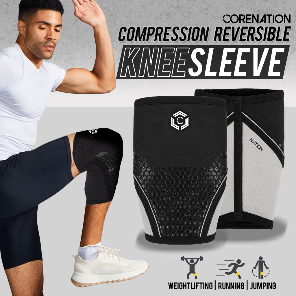 Jual CoreNation Premium Knee Sleeves Powerlifting Fitness Sleeve Wrap ...