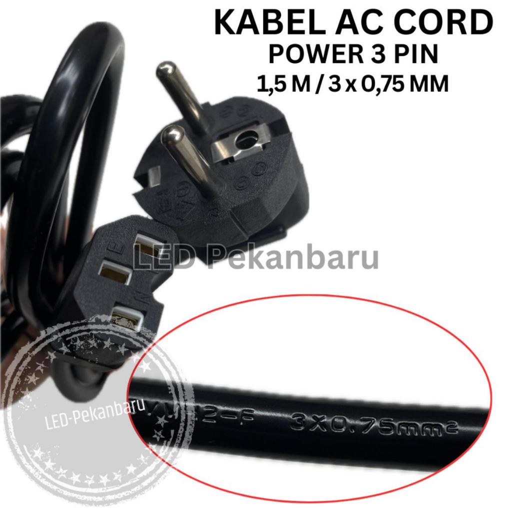 Jual KABEL AC CORD PLUG C13 ISI 3 LOBANG 3x0,75MM SOKET KABEL POWER ...