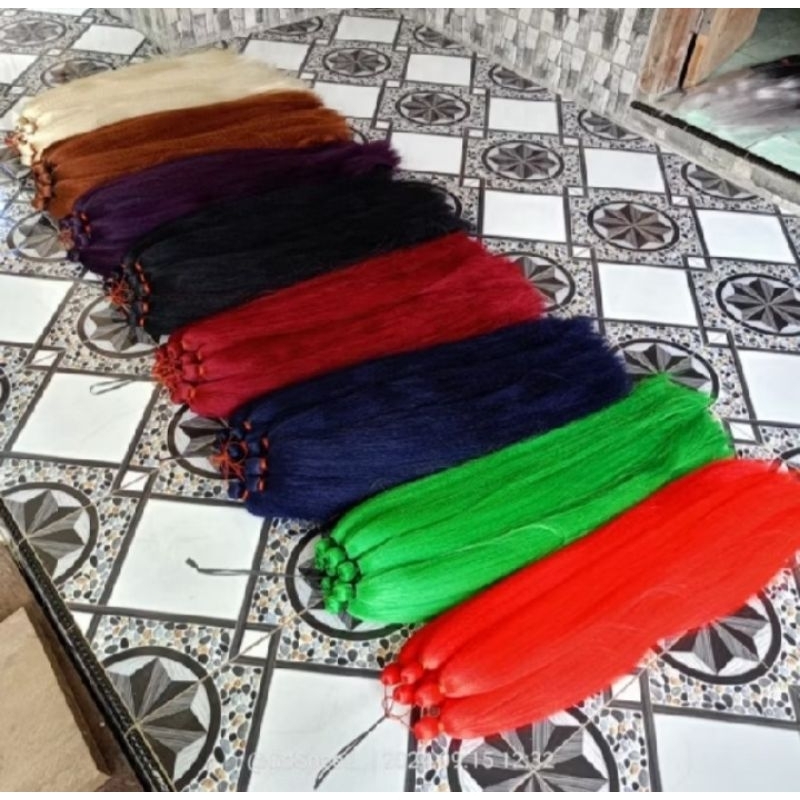 Jual Rambut sambung sintetetis cemara polos panjang 80cm | Shopee Indonesia