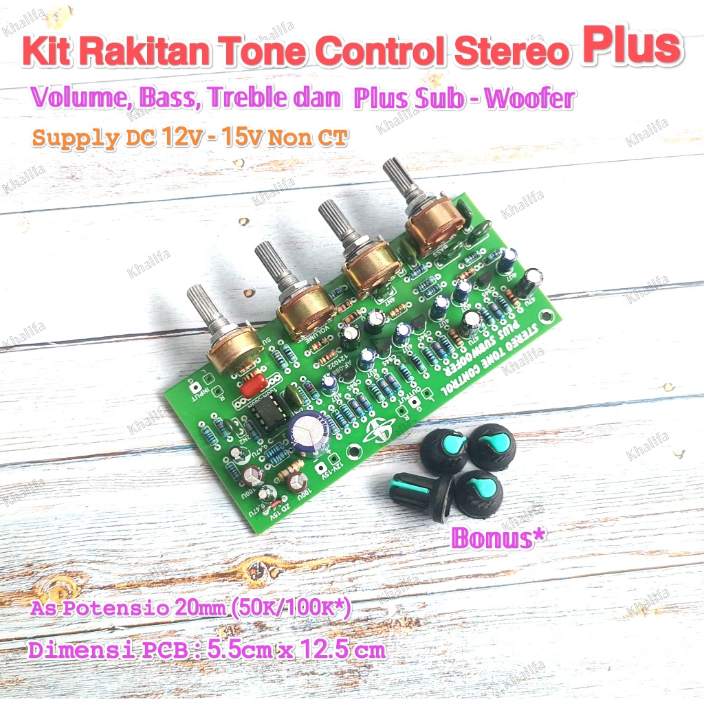 Jual Kit Modul Tone Control Stereo Plus Subwoofer DC 12V - 15V Non CT ...