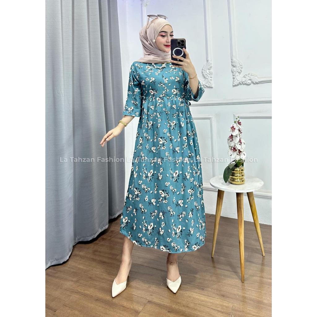 midi dress miranda rayon Jual Miranda Dress Rayon 3/4 / Daster Rayon Premium / Dress Busui Friendly  / Midi Dress