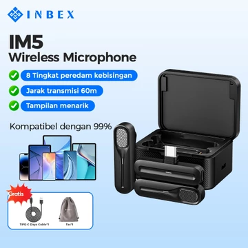 Siap INBEX M8 IM4 Microphone Wireless Lavalier Bluetooth Youtuber Nirkabel Mic Clip On Audio