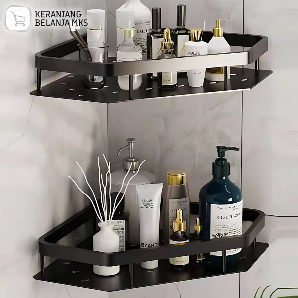 Jual Rak Sudut Kamar Mandi Rak Tempel Kamar Mandi Aluminium Bathroom ...