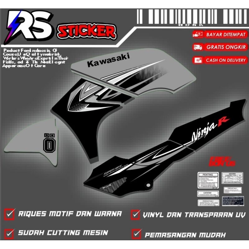 Jual sticker striping ninja R custom 20 tranparan uv maxdecall( bisa ...