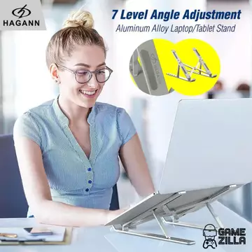 Holder Laptop Tablet Stand Lipat Portable Aluminium HAGANN LAC 005 Dudukan Bracket Laptop