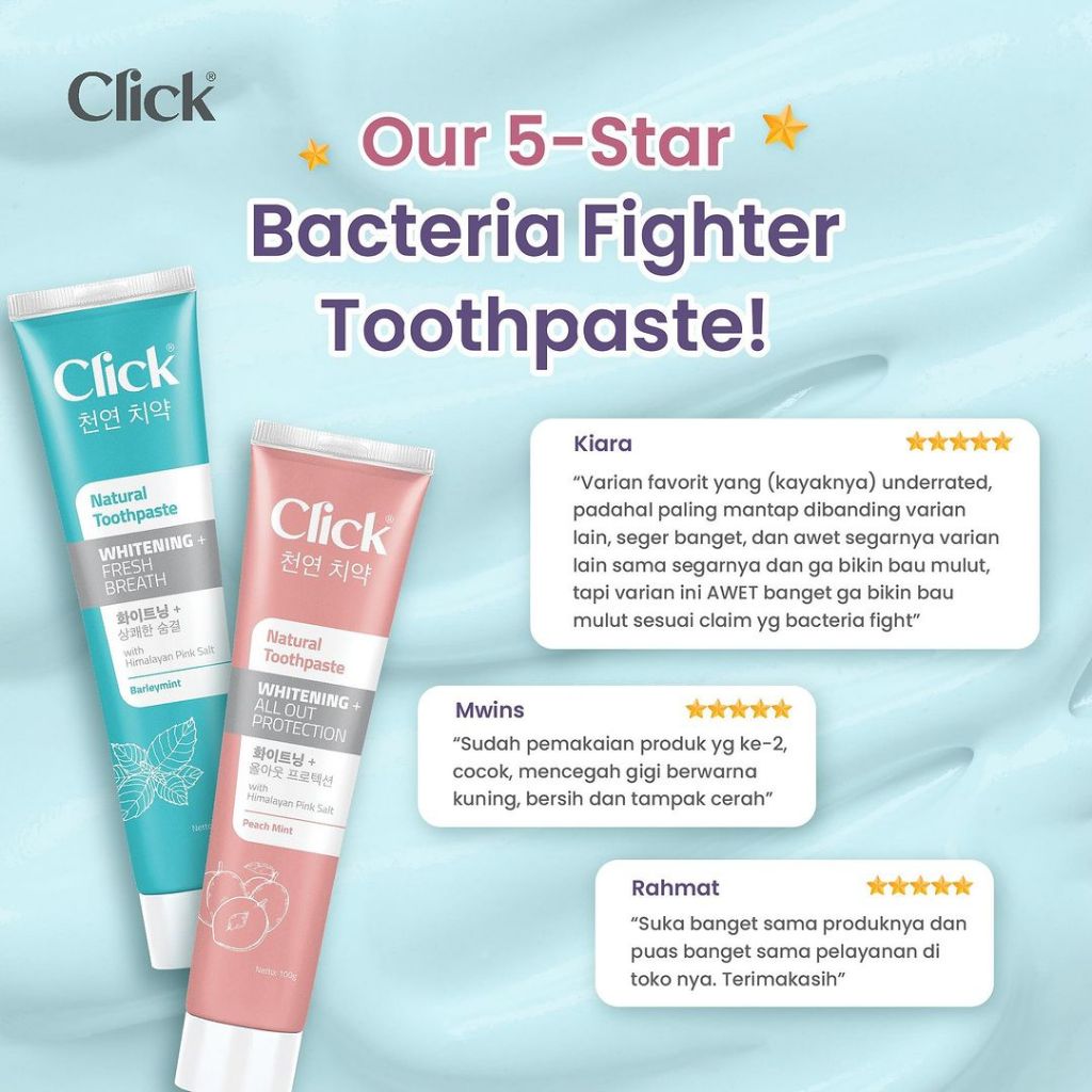 Jual Click Natural Toothpaste Whitening + All Out Protection - Pasta ...