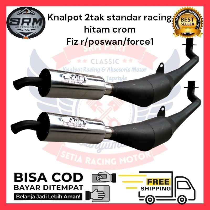 Jual Knalpot fiz r tornado gs gx alfa jetcol standar racing hitam crom ...