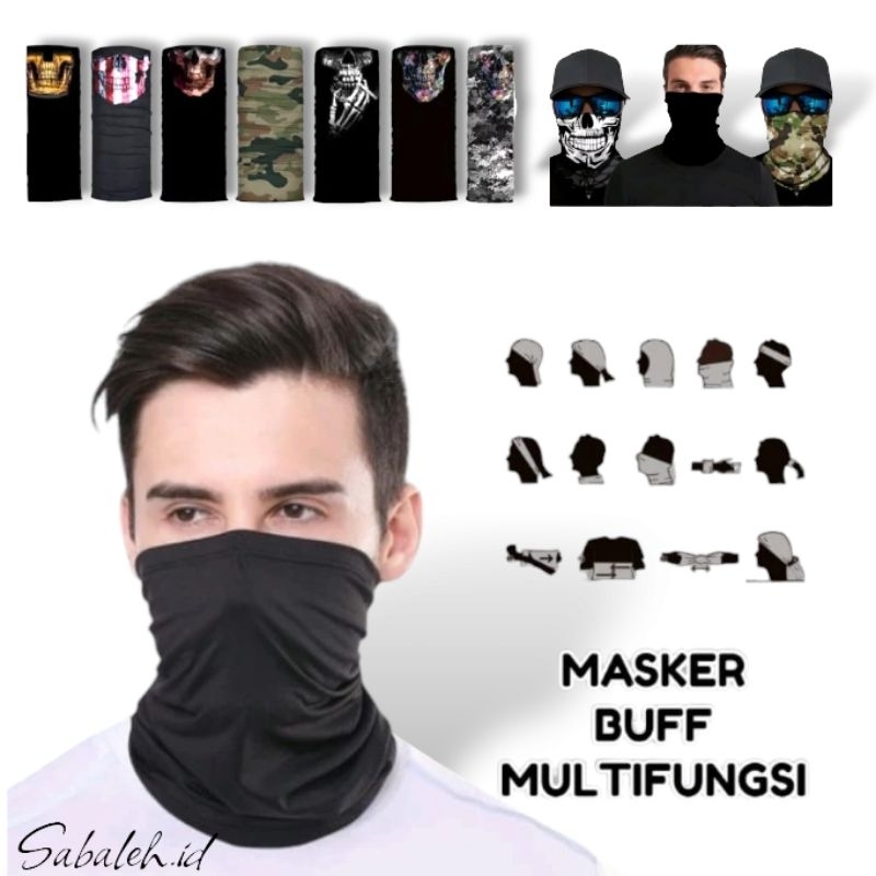 Jual masker buff pria wanita ukuran dewasa berkendara polos dan motif ...