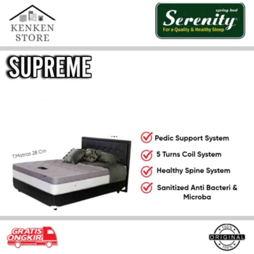 Jual MATRAS SPRINGBED SERENITY SUPREME BERBAGAI UKURAN | Shopee Indonesia