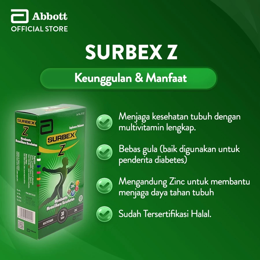 Jual Abbott [Twin Pack] Surbex Z box 30 tab + Surbex T box 30 tab FREE ...