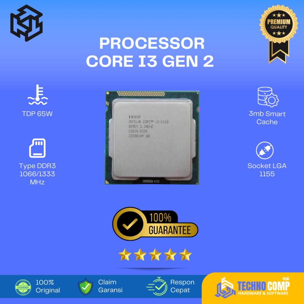 Jual Processor Intel Core i3 Gen 2/2100/2120/2130 LGA 1155 Best Produk ...