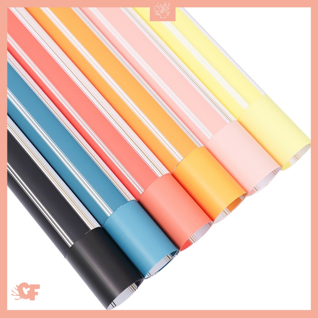 Jual Kertas Buket Bunga White Line Flower Wrapping Paper Cellophane ...