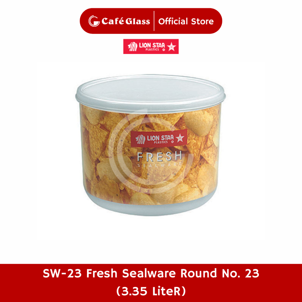 Toples Fresh Sealware Bulat 3.35L Lion Star SW23 - Tupperware Plastik Bening Wadah Sup Anti Tumpah